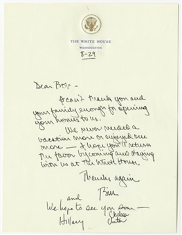 Bill Clinton Hand Written and Signed 1993 Letter co-signed by Hillary and Chelsea Clinton